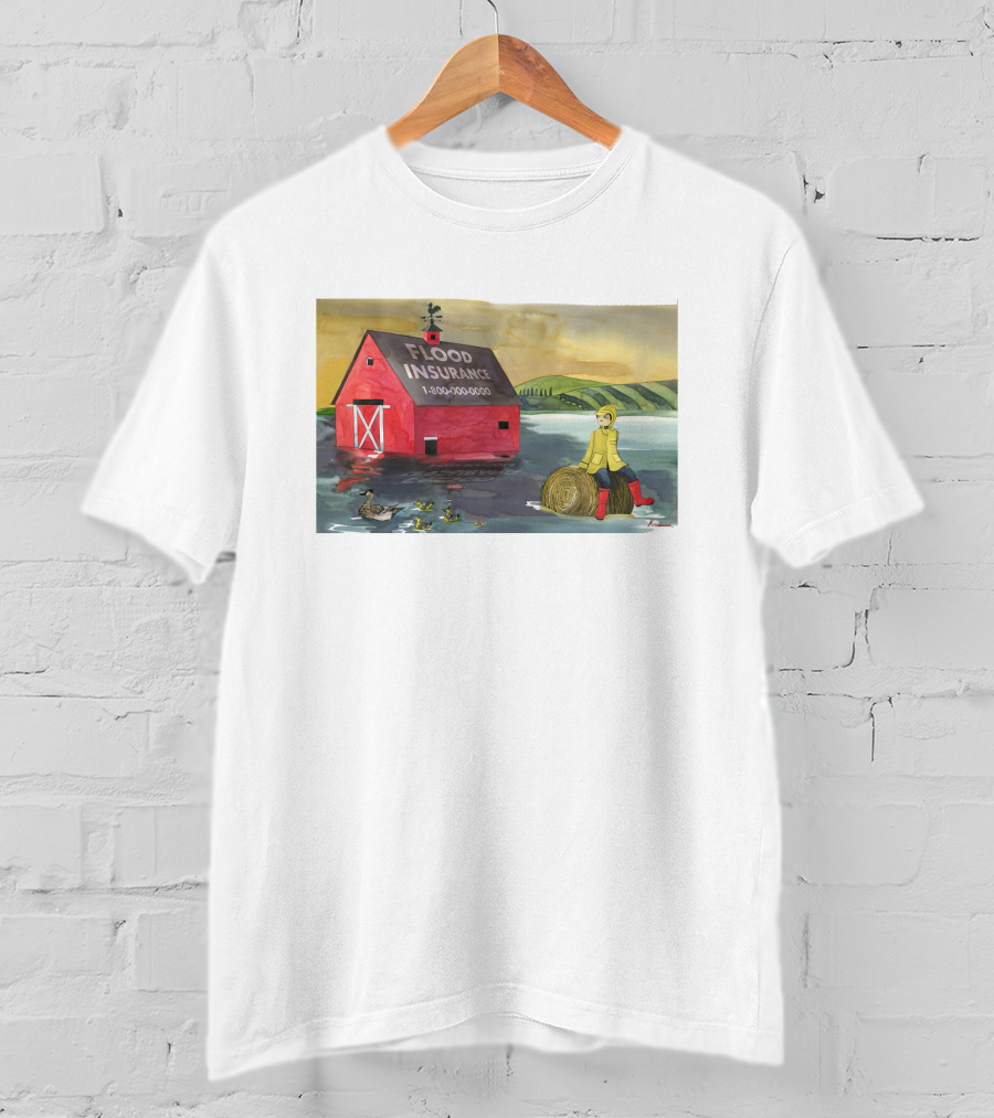 Trisha Krauss Hurricane Ida Flooded Her Maplewood Flood Insurance Barn Ducks Haystack T-Shirt