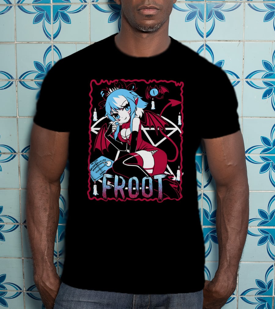 Froot Vtuber Halloween With Pentagram And Demonic Wings T-Shirt