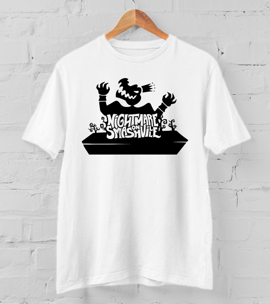 King Crocodile Nightmare On Smashville Halloween Monster Silhouette Spooky T-Shirt