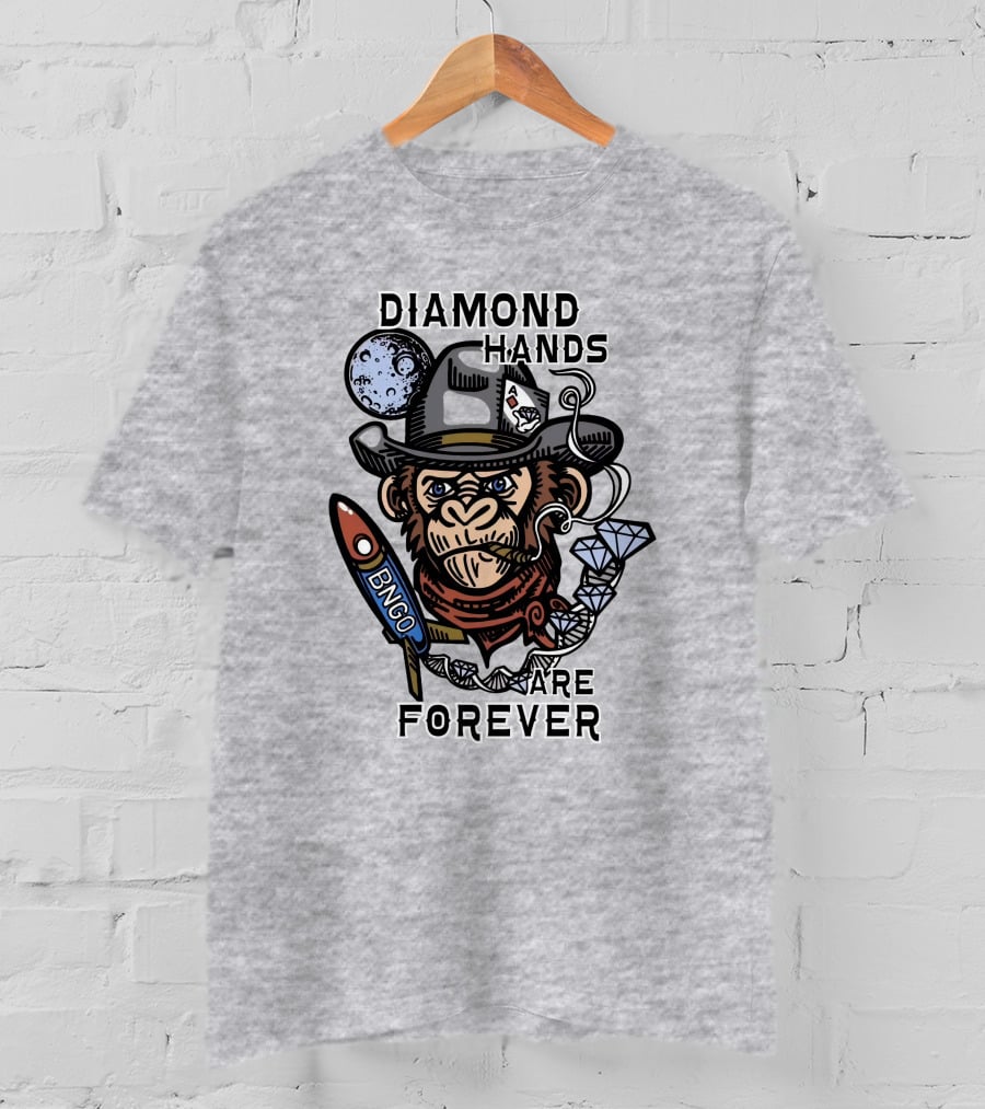 Diamond Hands Are Forever Bngo Ape Cowboy Space Rocket T-Shirt
