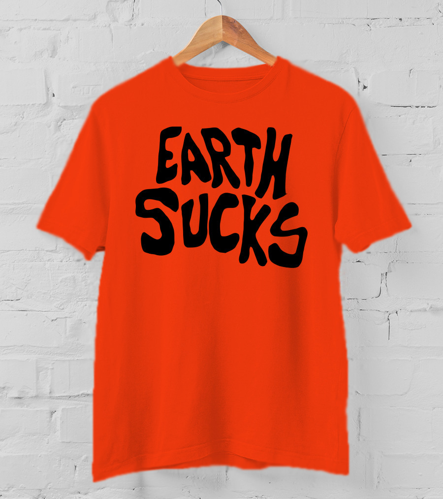 Kea Earth Sucks Earth Sucks Black Text T-Shirt