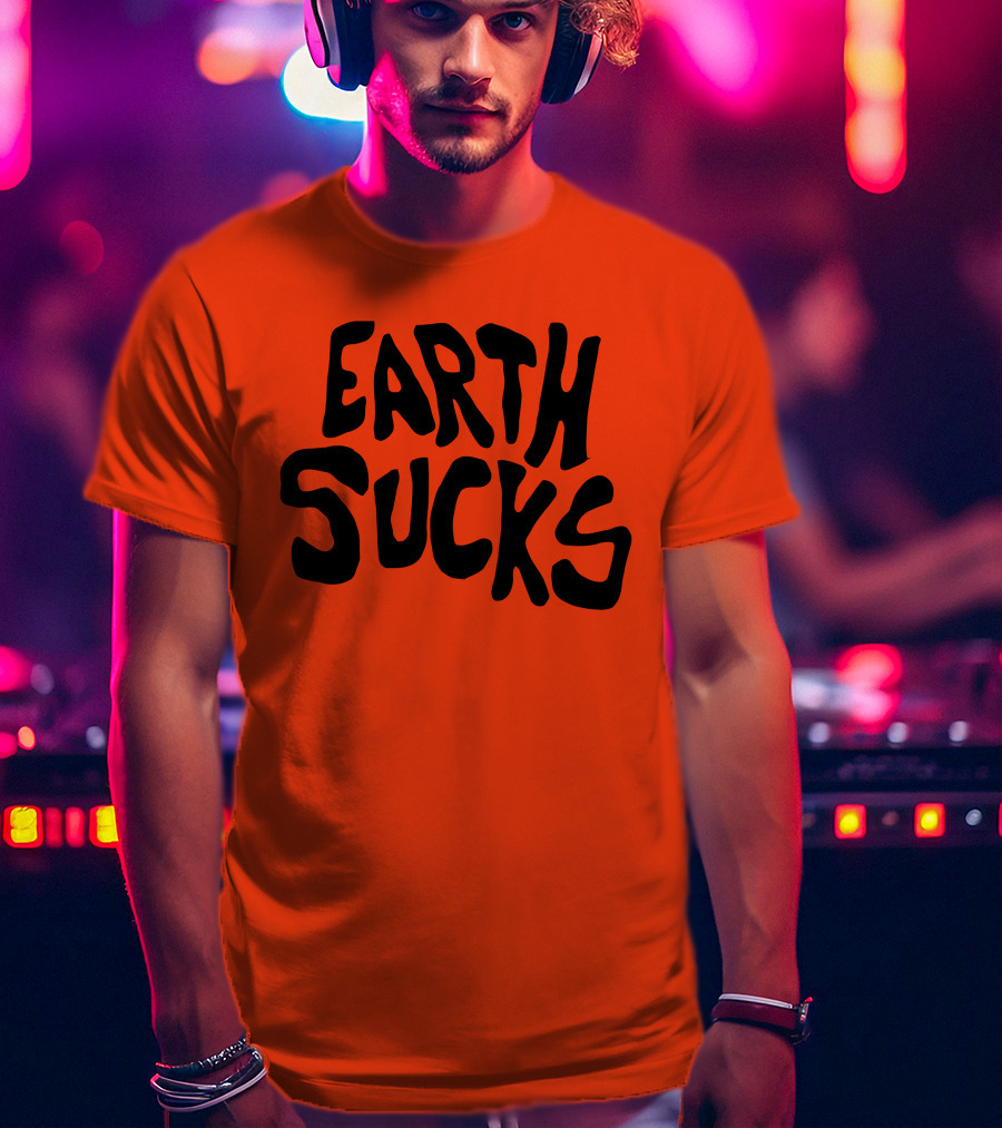Kea Earth Sucks Earth Sucks Black Text T-Shirt