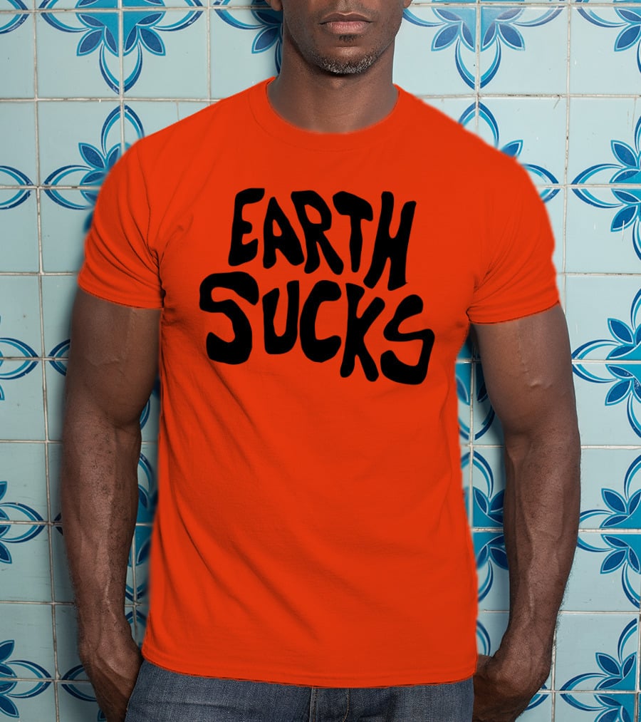 Kea Earth Sucks Earth Sucks Black Text T-Shirt
