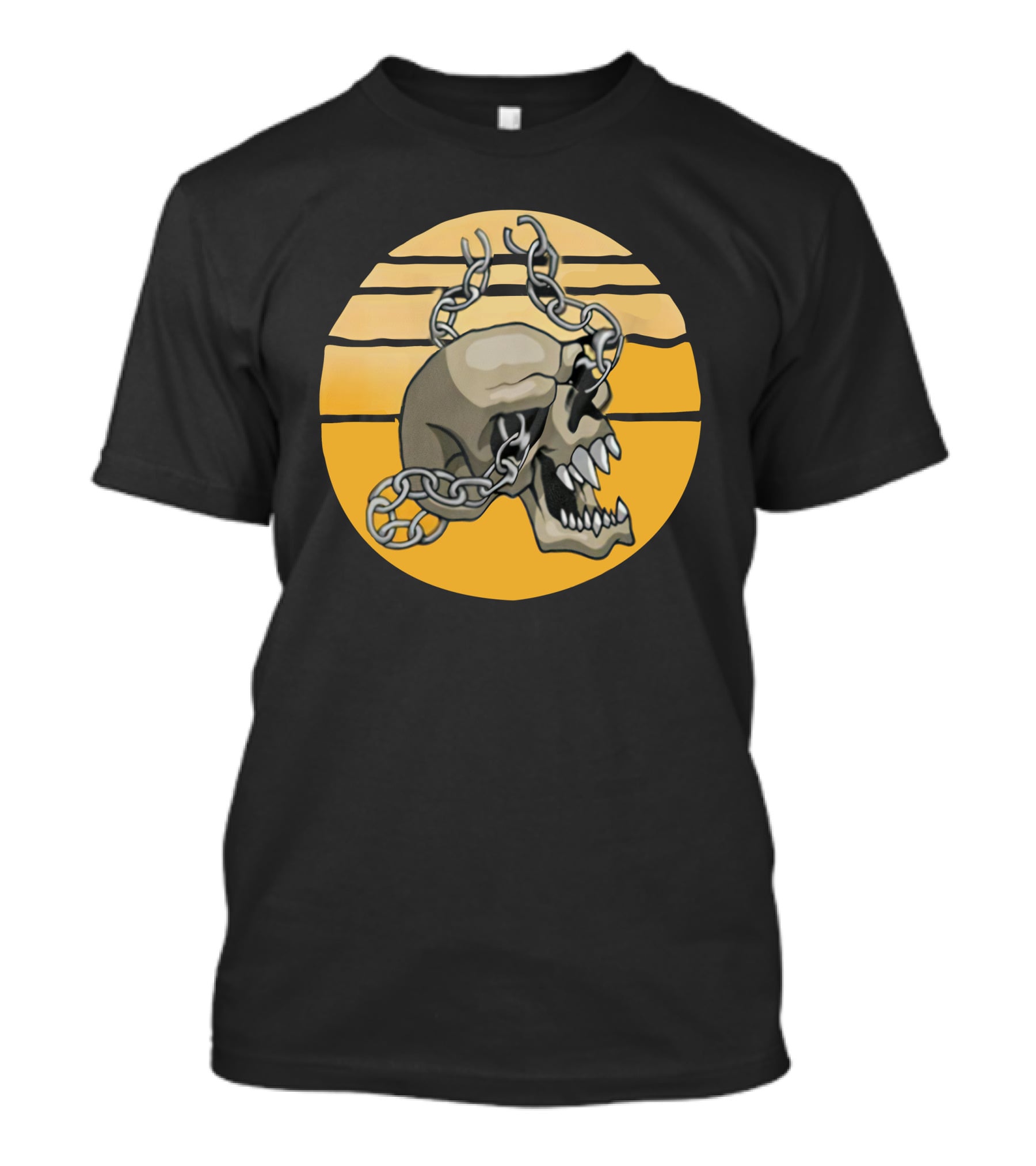 Trick Or Treat Creepy Skull With Chains Halloween Skeleton T-Shirt