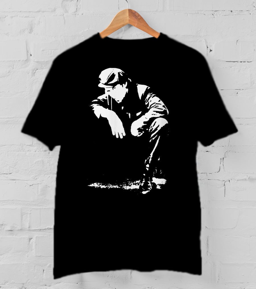 Blow Tees Hopus Tom Waits Monochrome Figure In Cap And Jacket T-Shirt