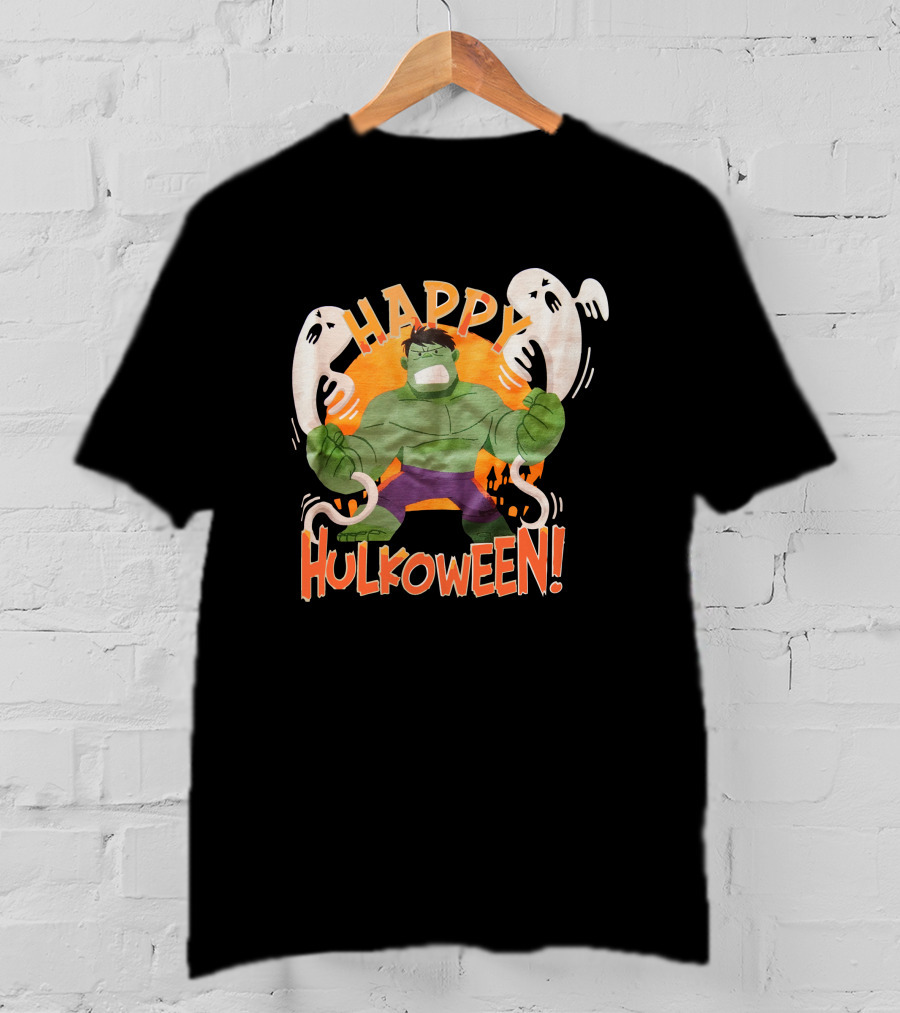 Happy Hulkoween Incredible Hulk Halloween Ghosts And Pumpkins T-Shirt