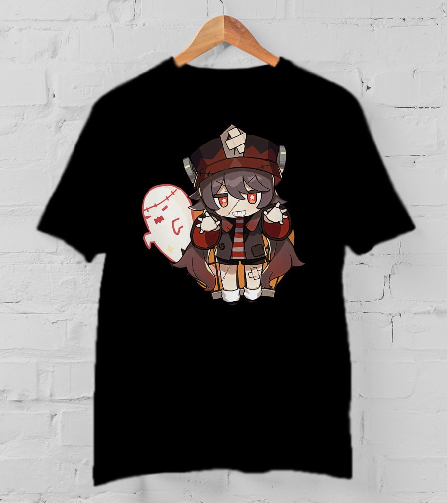 Happy Halloween Genshin Impact Hutao Cute Ghost Character T-Shirt