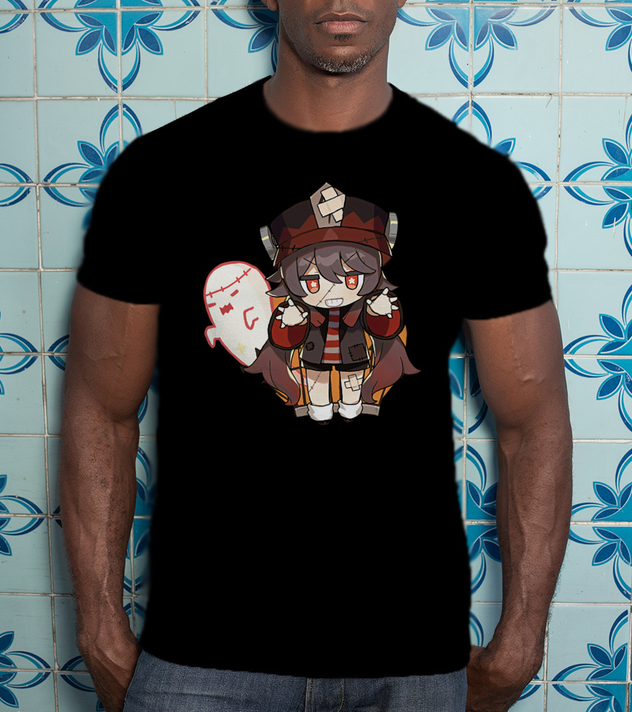 Happy Halloween Genshin Impact Hutao Cute Ghost Character T-Shirt