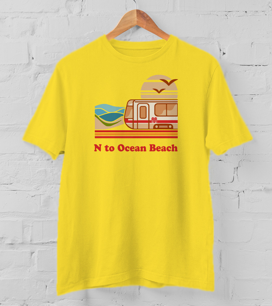 N To Ocean Beach San Francisco Vintage Transit T-Shirt
