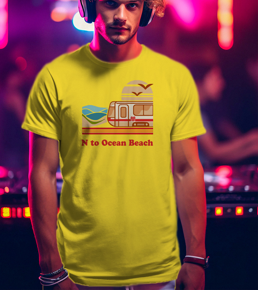 N To Ocean Beach San Francisco Vintage Transit T-Shirt