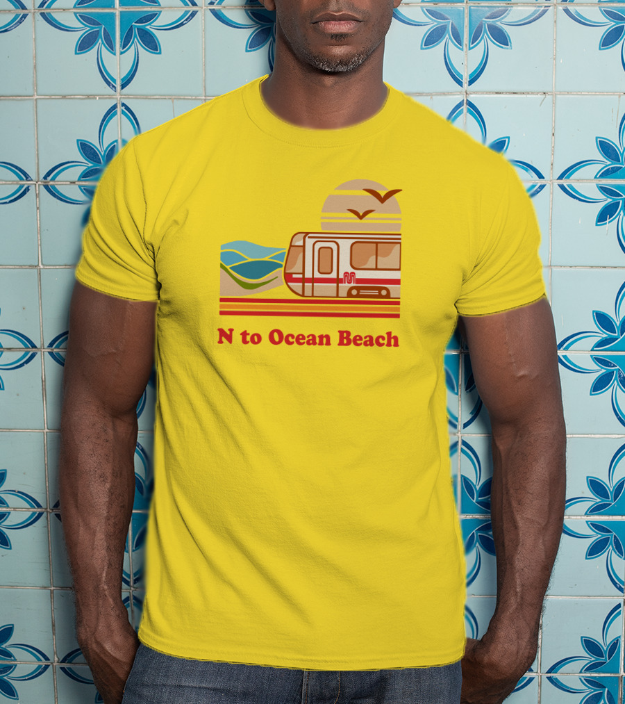 N To Ocean Beach San Francisco Vintage Transit T-Shirt
