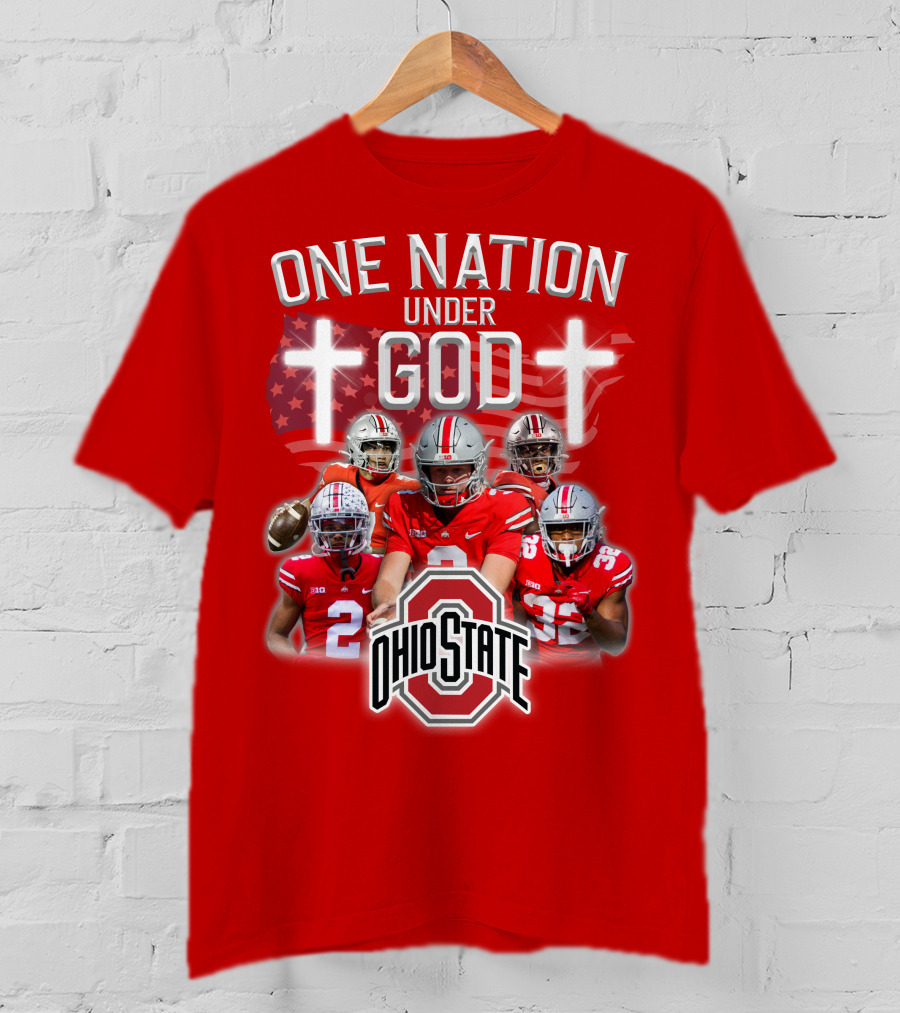 Ohio State Buckeyes One Nation Under God Football T-Shirt