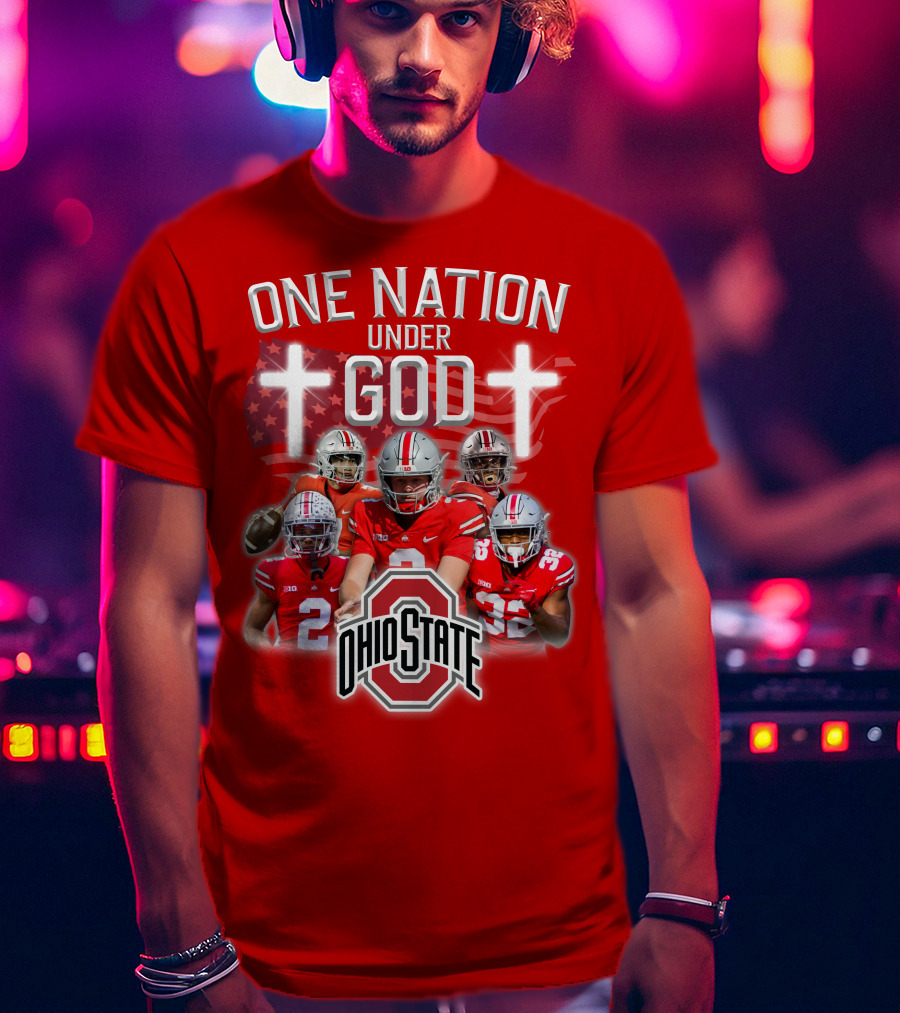 Ohio State Buckeyes One Nation Under God Football T-Shirt