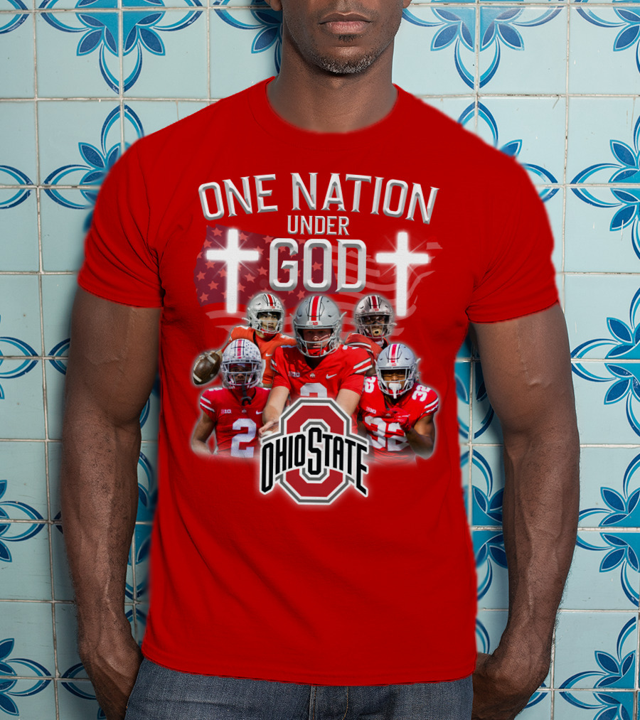 Ohio State Buckeyes One Nation Under God Football T-Shirt