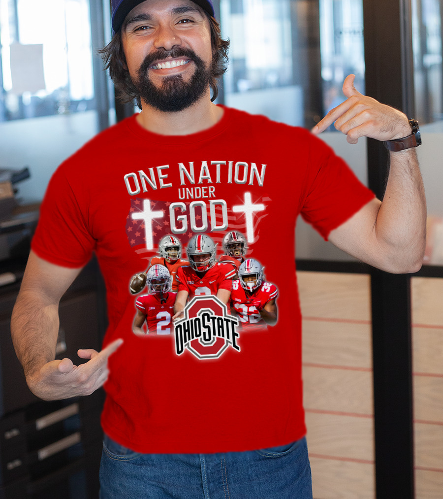 Ohio State Buckeyes One Nation Under God Football T-Shirt