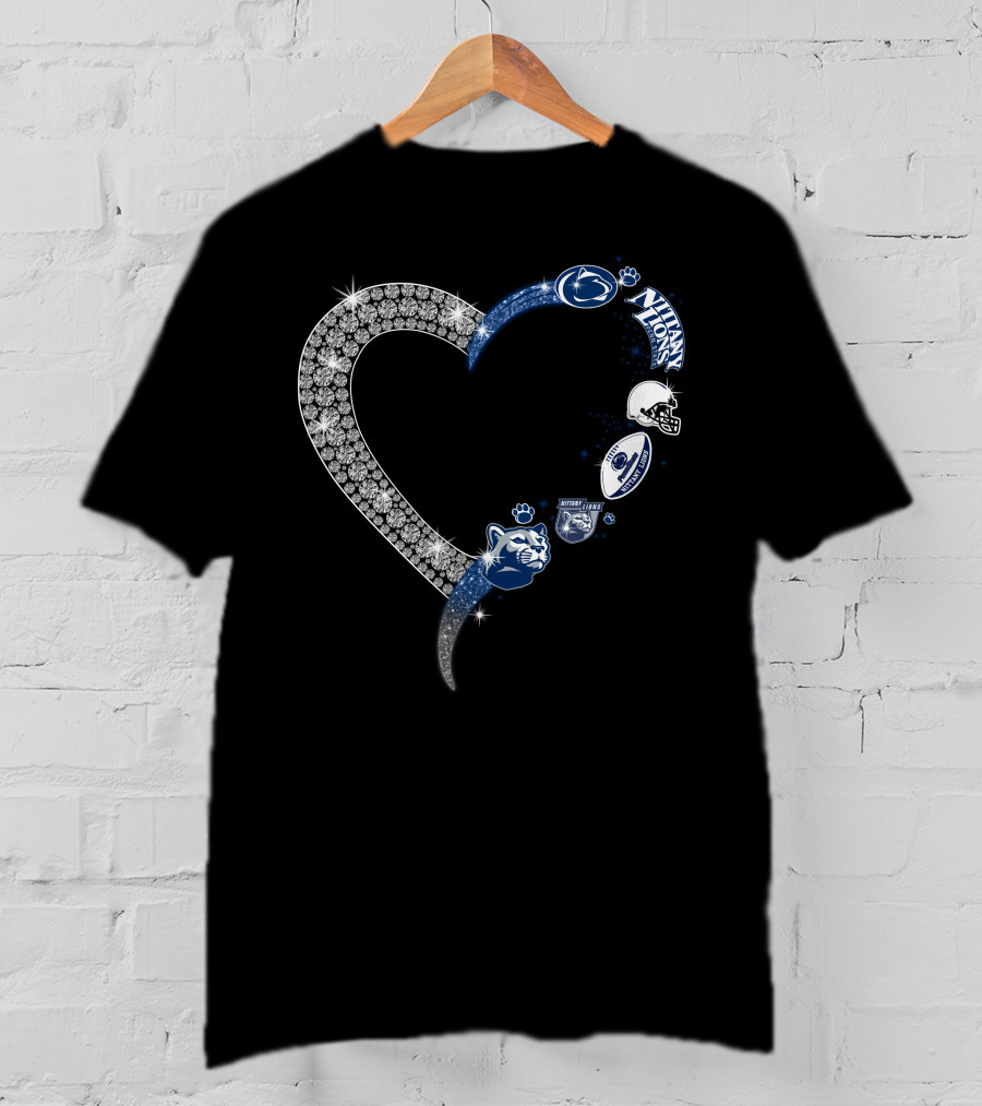 Penn State Nittany Lions Heart Logo Crystal T-Shirt