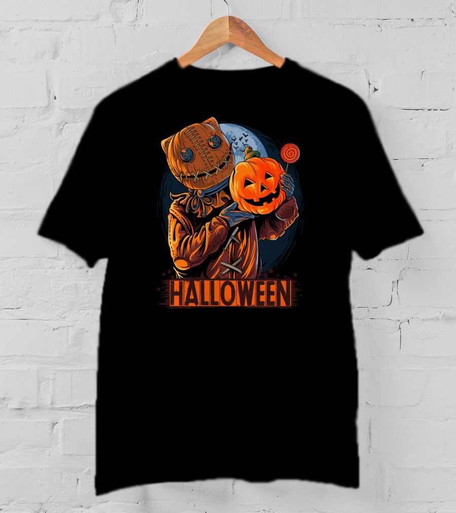 Halloween Pumpkin Mask Lollipop Moon T-Shirt