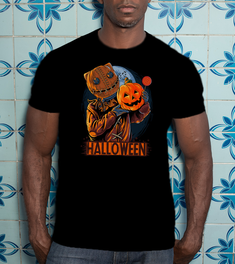 Halloween Pumpkin Mask Lollipop Moon T-Shirt