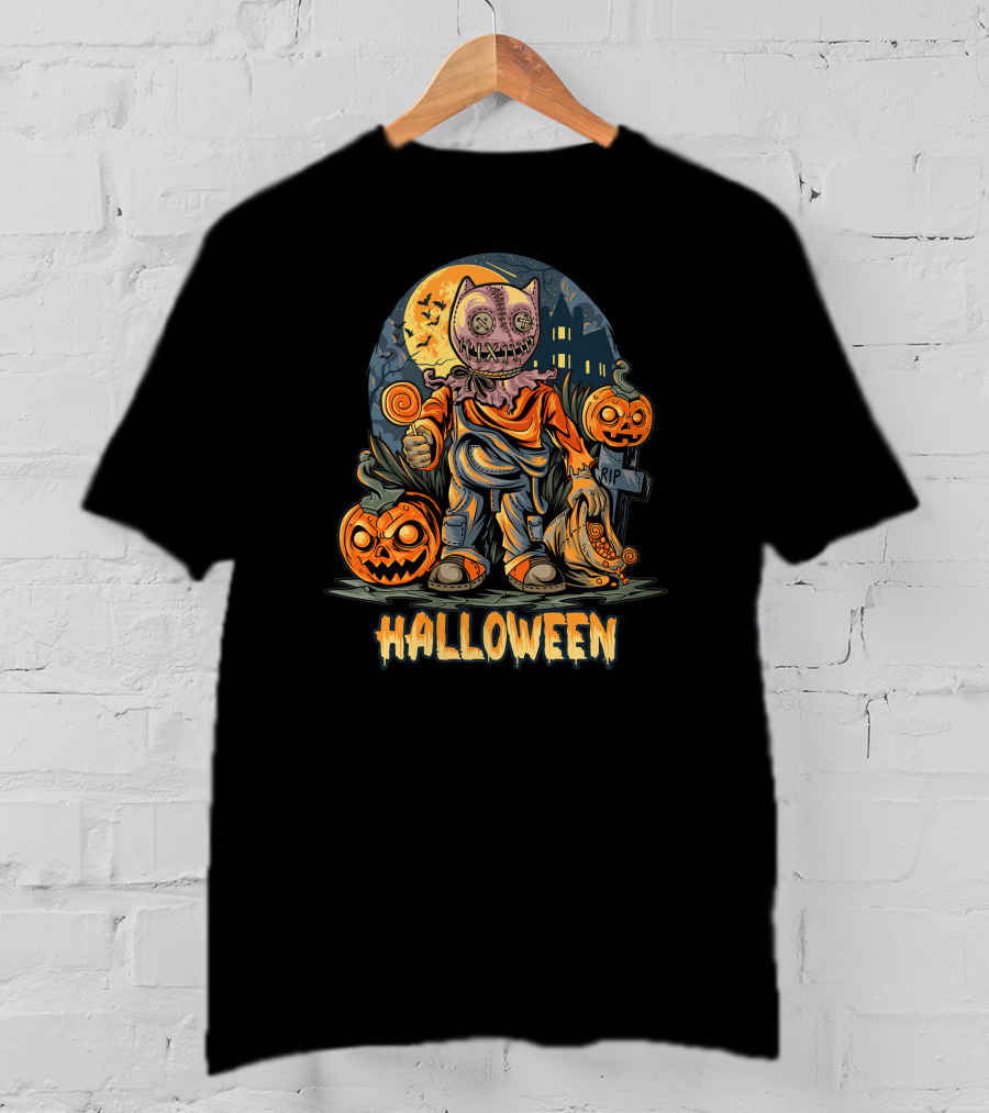 Halloween Pumpkin Trick Or Treat Scary Costume T-Shirt