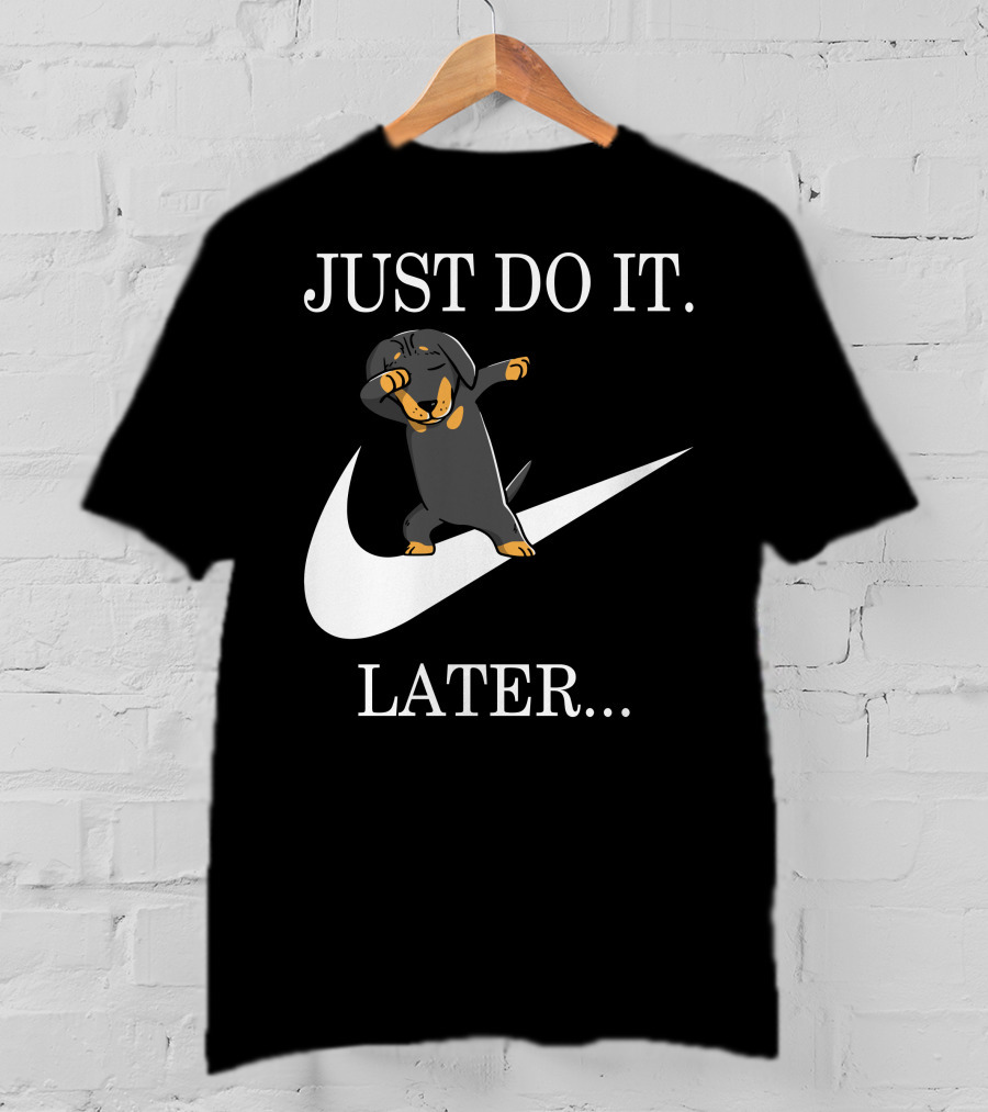 Just Do It Later Dabbing Dachshund T-Shirt