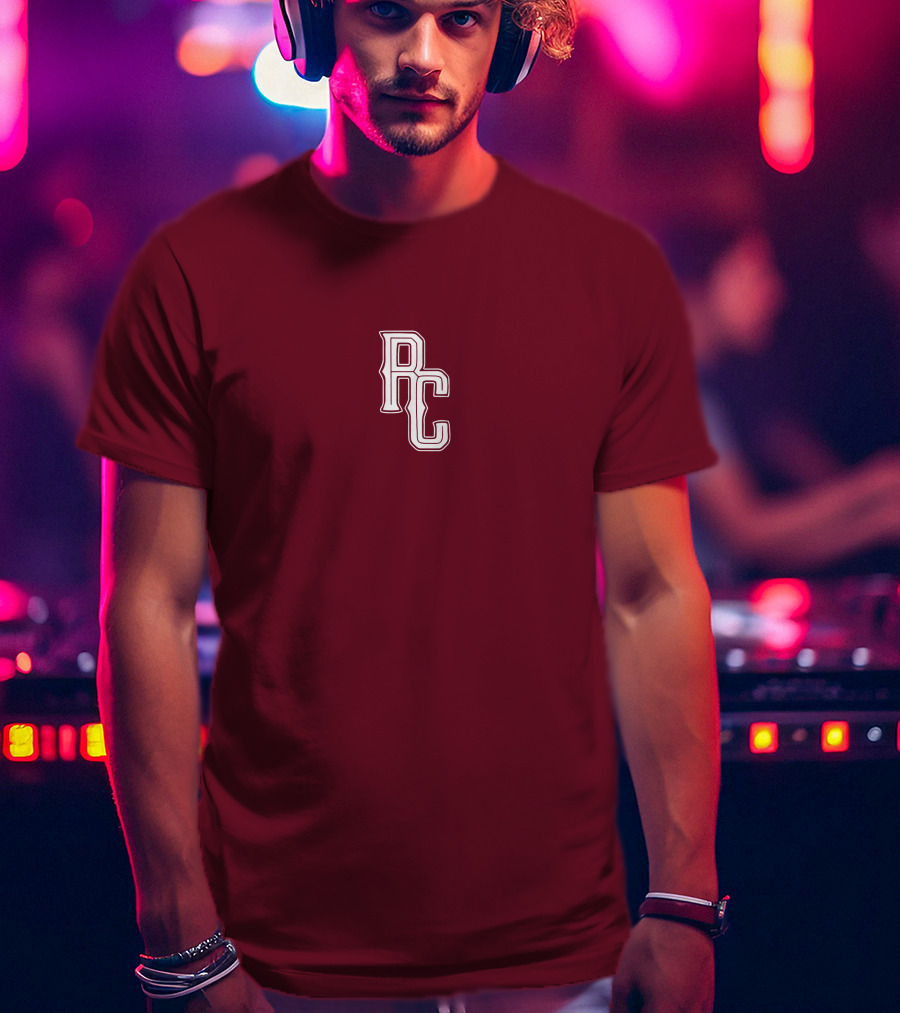RC Monogram Burgundy Lettering T-Shirt