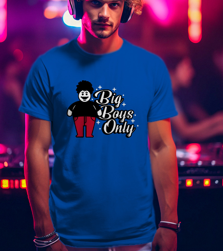 Big Boys Only Red Pants Cartoon Character T-Shirt