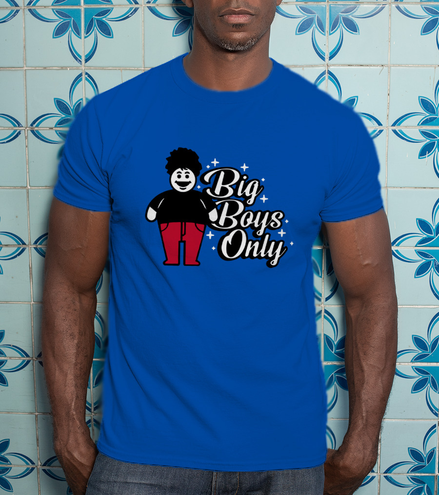 Big Boys Only Red Pants Cartoon Character T-Shirt