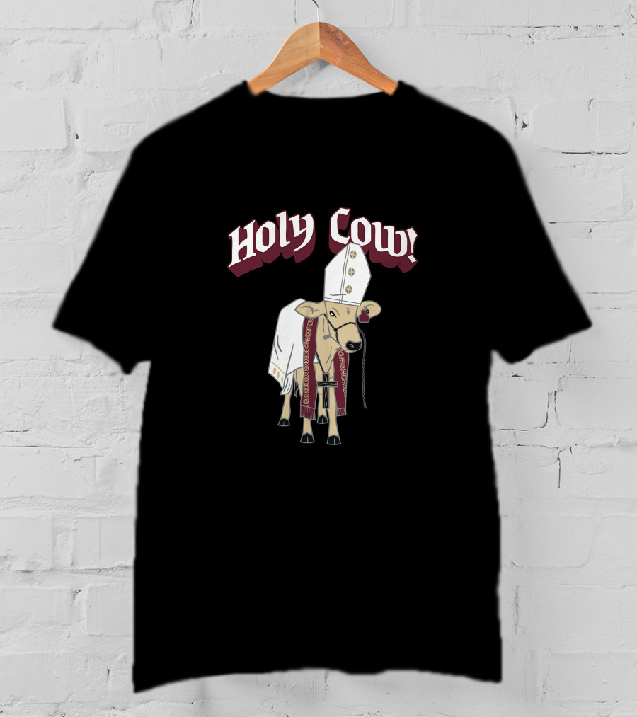 HOLY COW Papal Attire With Mitre And Stole T-Shirt