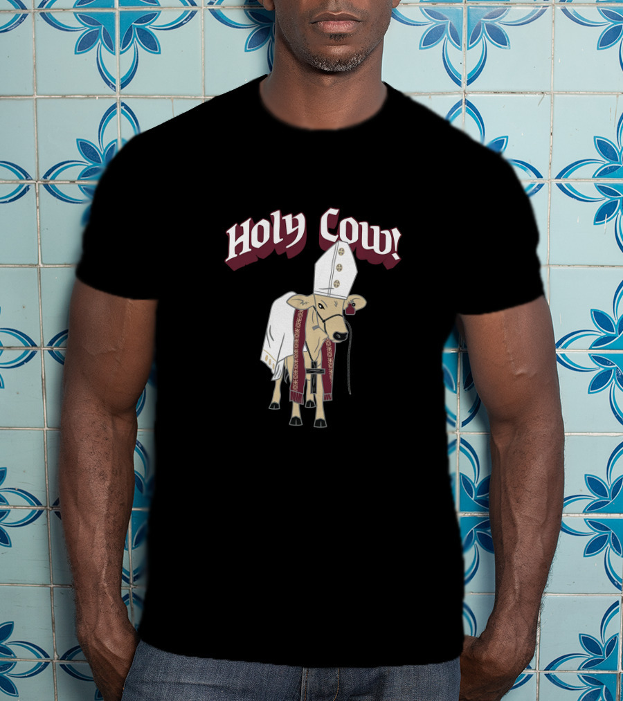HOLY COW Papal Attire With Mitre And Stole T-Shirt
