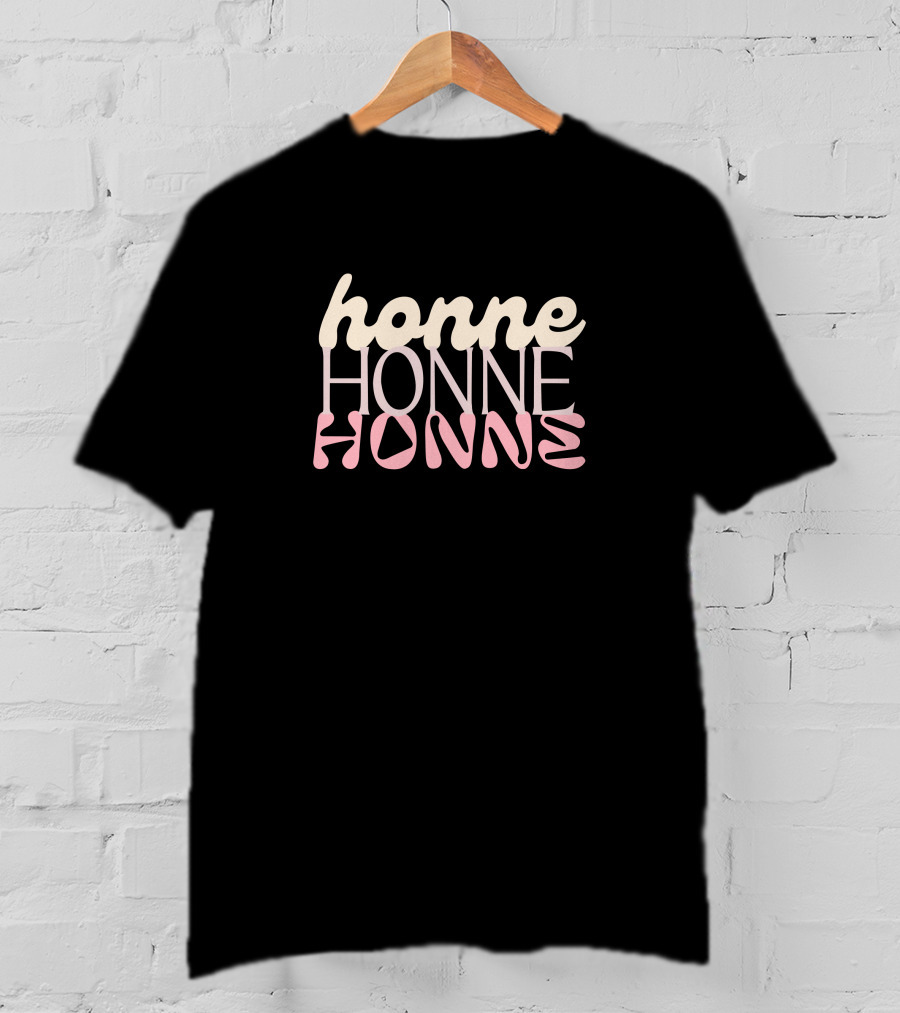 Honne Tmstor Es Store Hello Honne Merch Stonewash Triple Text T-Shirt