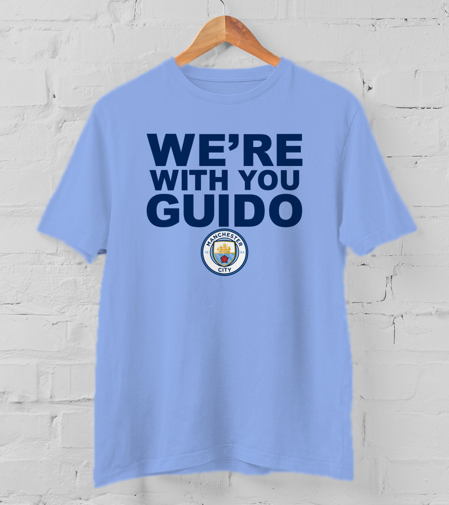Manchester City We're With You Guido Support Belgian Fan Pep Guardiola Simon Bajkowski T-Shirt