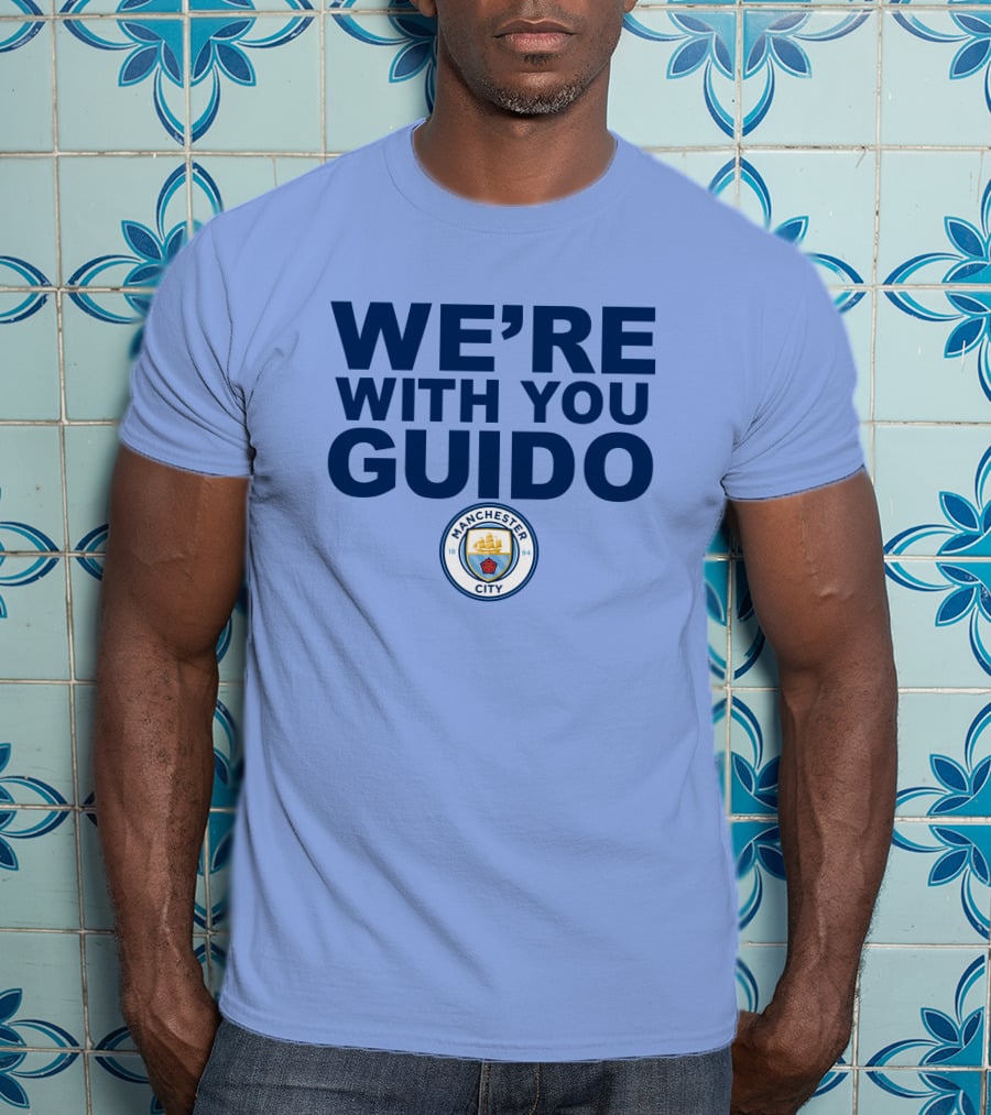 Manchester City We're With You Guido Support Belgian Fan Pep Guardiola Simon Bajkowski T-Shirt