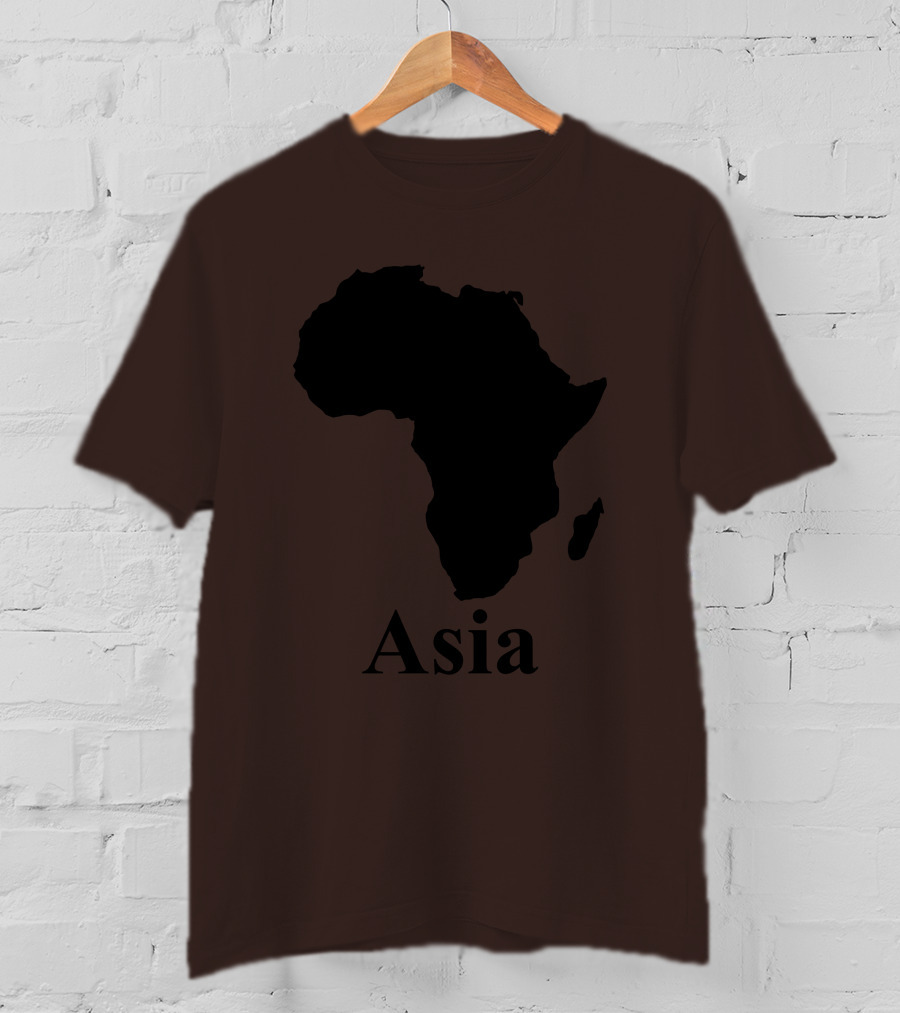 Terrible Maps Asia Map Silhouette Joke T-Shirt