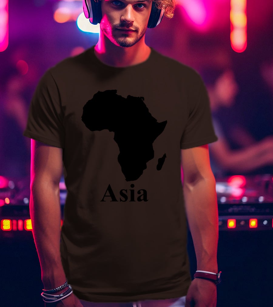 Terrible Maps Asia Map Silhouette Joke T-Shirt
