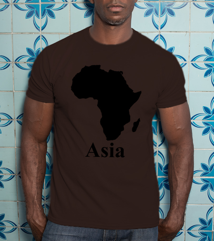 Terrible Maps Asia Map Silhouette Joke T-Shirt