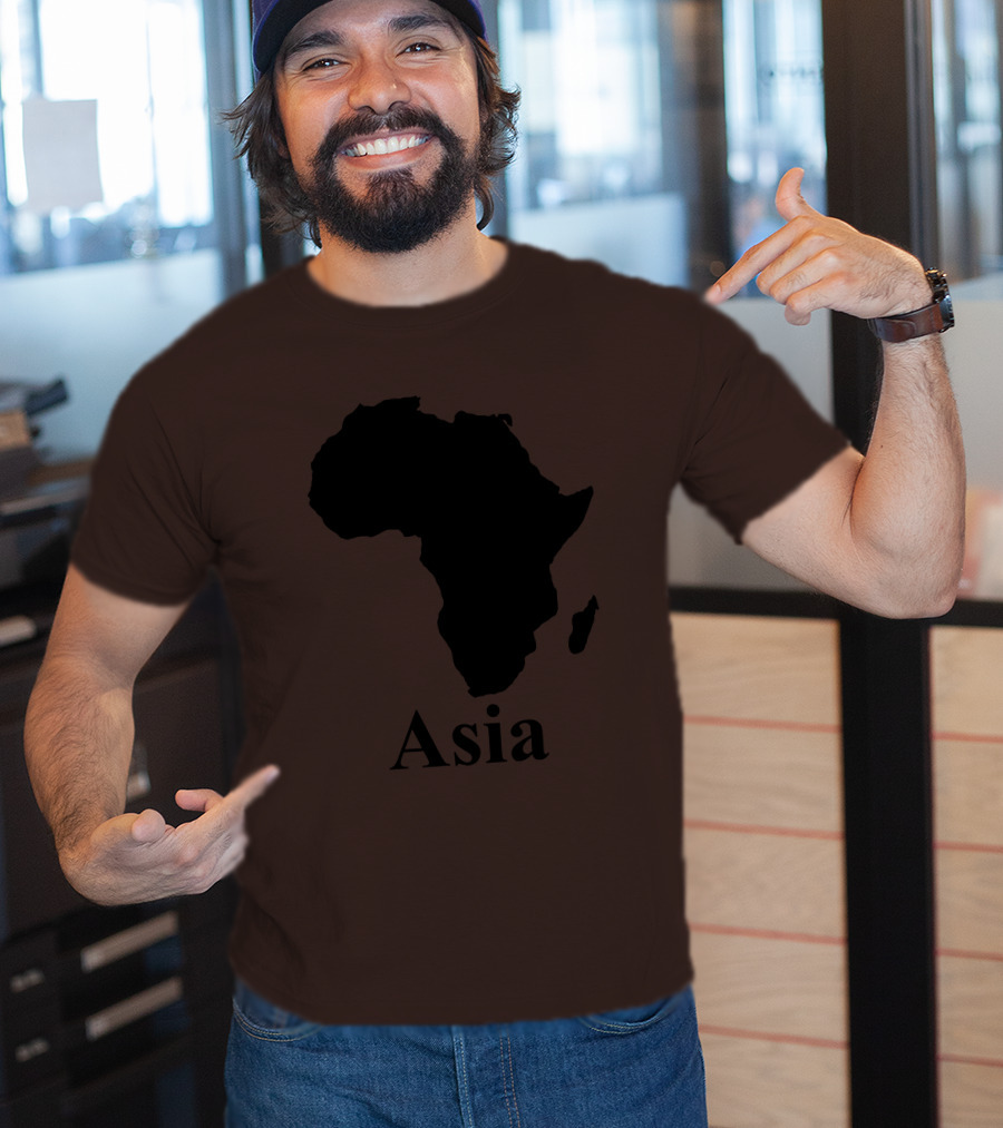 Terrible Maps Asia Map Silhouette Joke T-Shirt