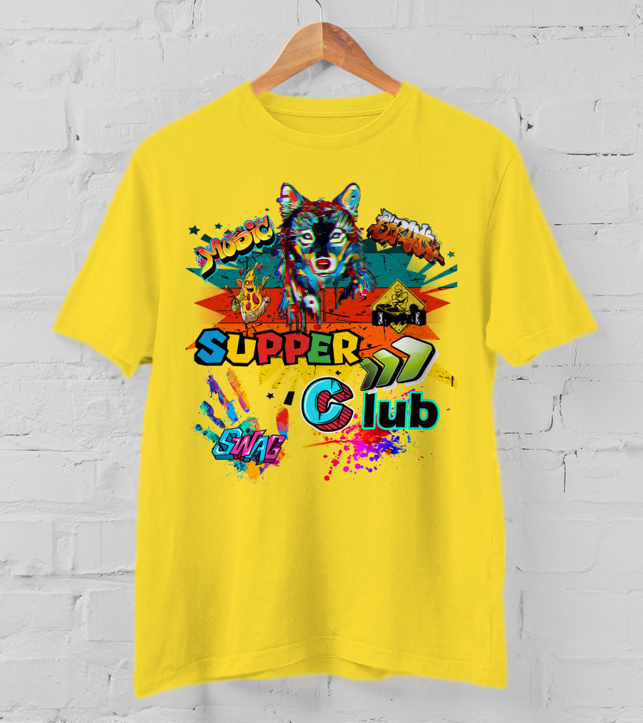Supper Club Music Swag Street Art Wolf T-Shirt