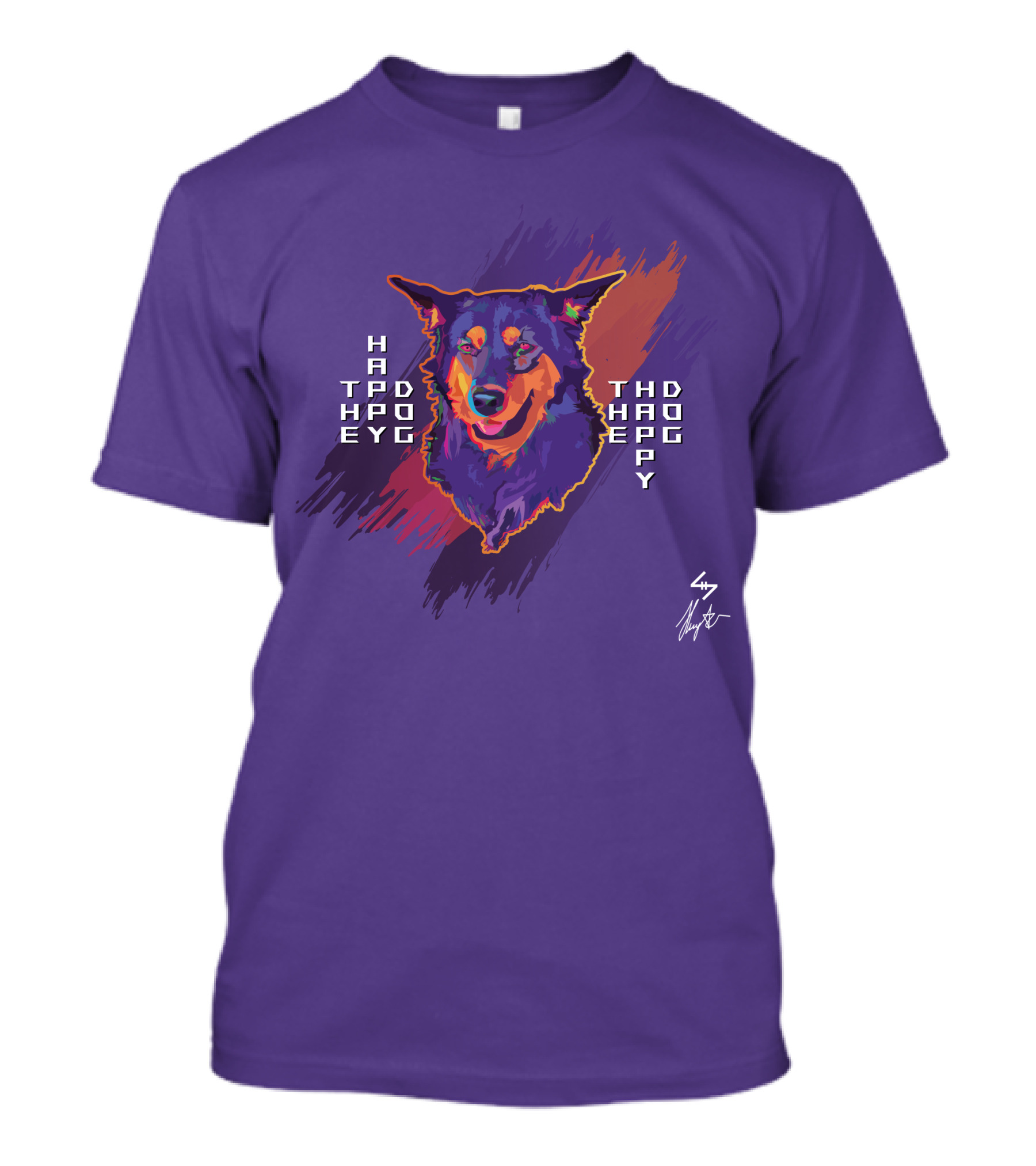 HAPPO TAPD EYO THD HAOP EPY Happy Dog T-Shirt