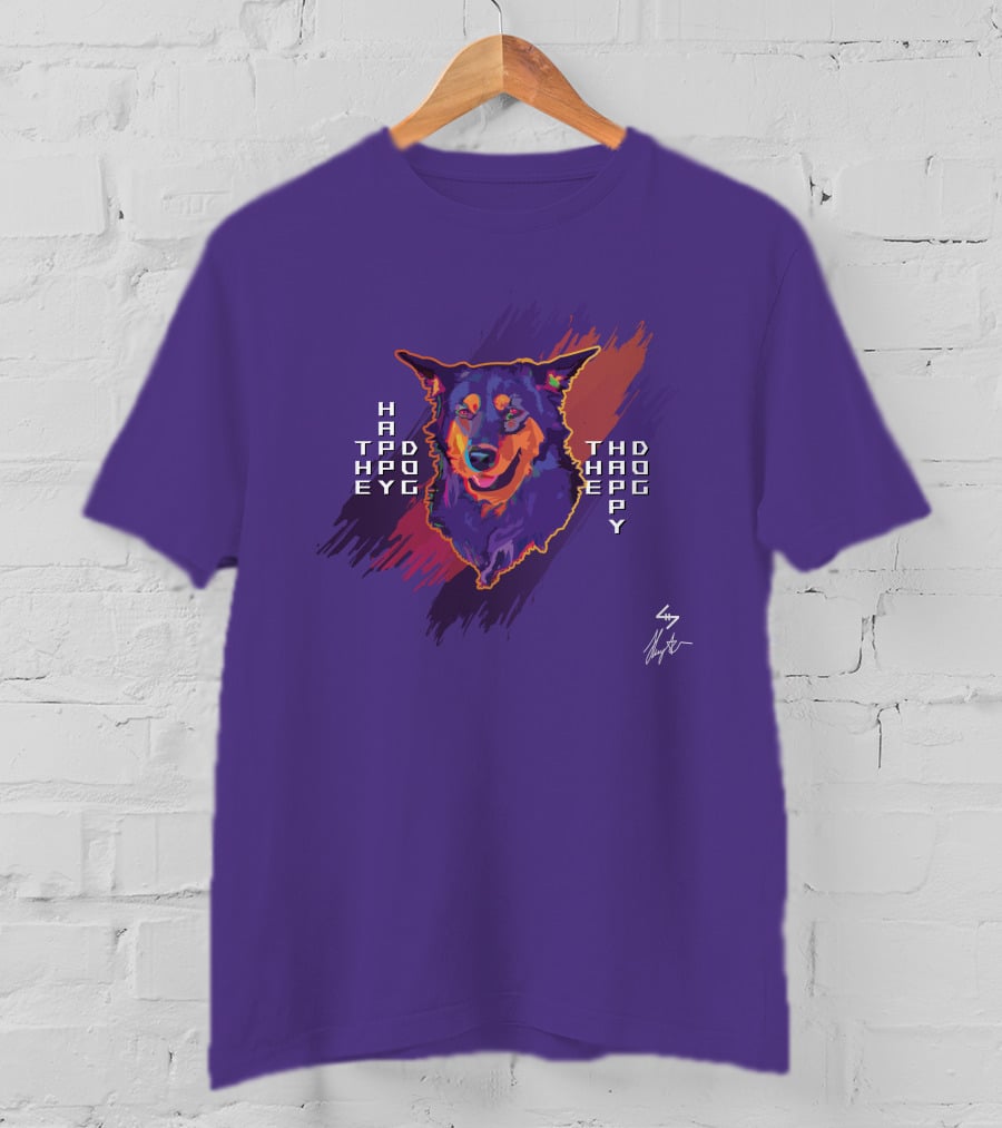 HAPPO TAPD EYO THD HAOP EPY Happy Dog T-Shirt