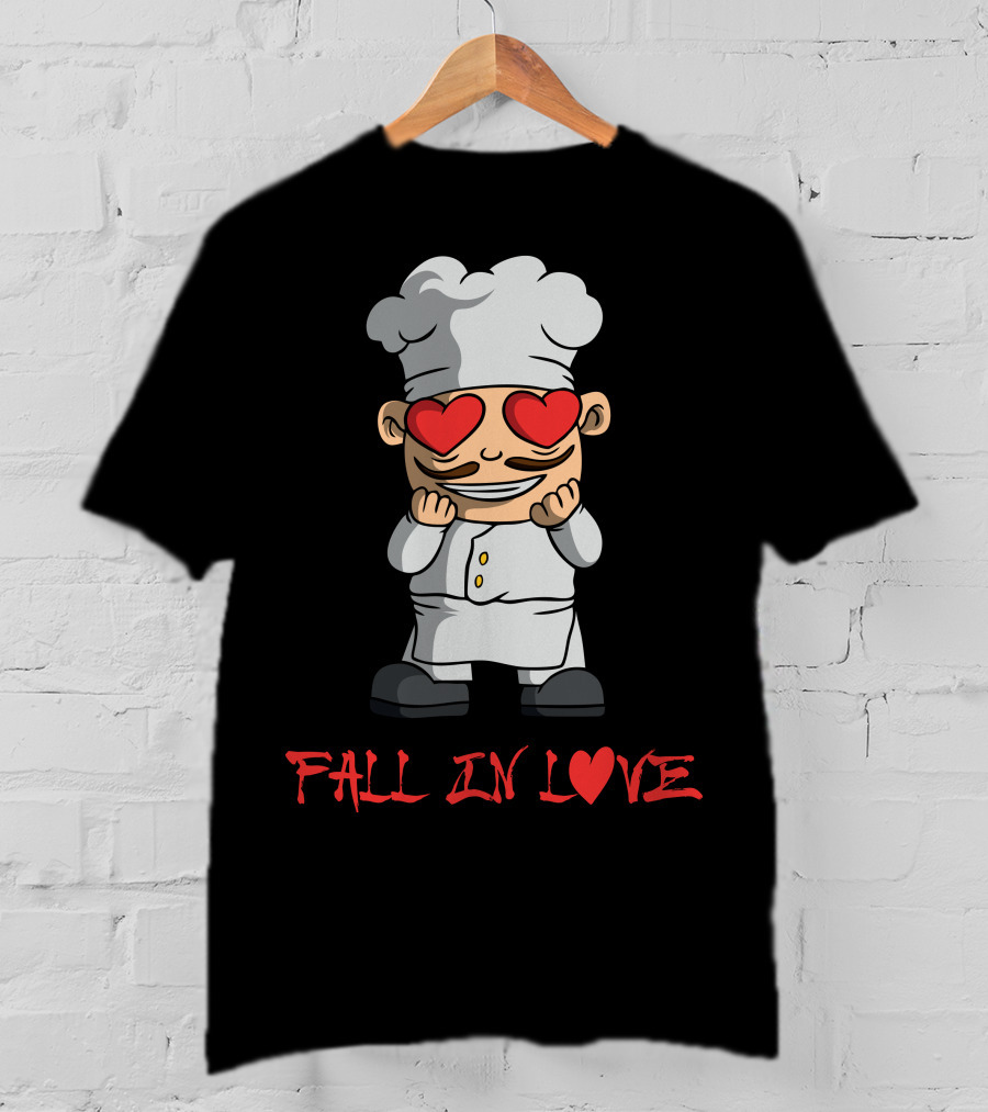 FALL IN LOVE Chef With Heart Eyes T-Shirt