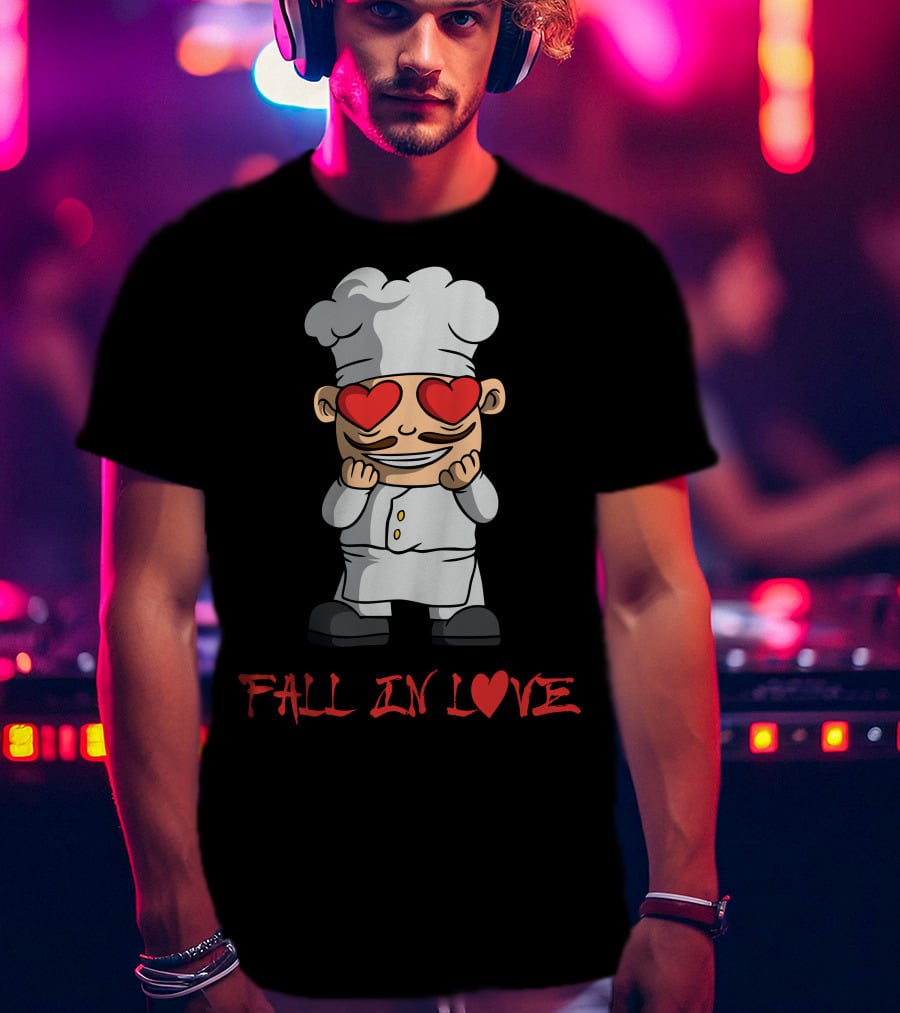 FALL IN LOVE Chef With Heart Eyes T-Shirt