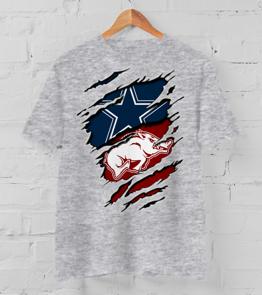 Dallas Cowboys Arkansas Razorbacks Torn T-Shirt