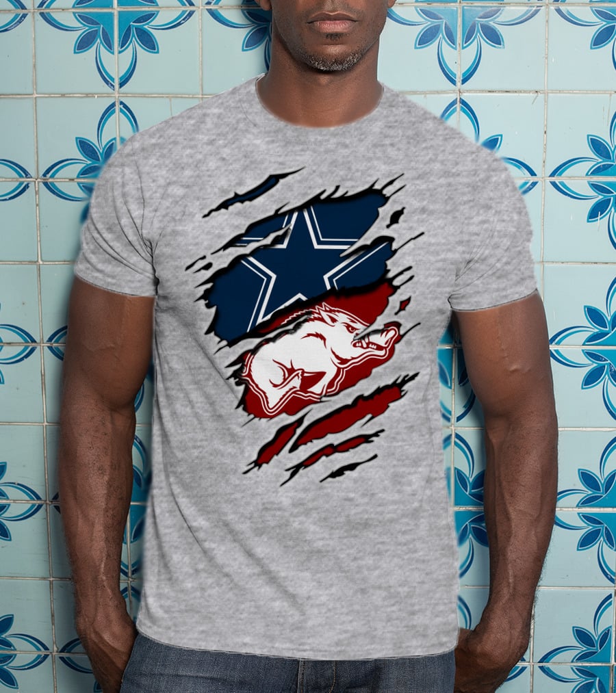 Dallas Cowboys Arkansas Razorbacks Torn T-Shirt