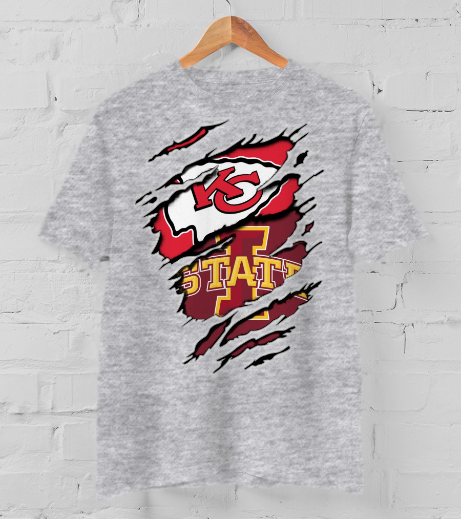 Kansas City Chiefs Iowa State Cyclones Torn T-Shirt