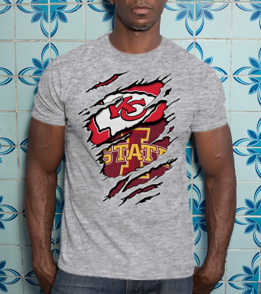 Kansas City Chiefs Iowa State Cyclones Torn T-Shirt