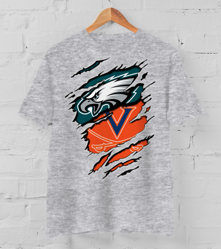 Eagles And Cavaliers Fan Crossover Torn Legacy T-Shirt