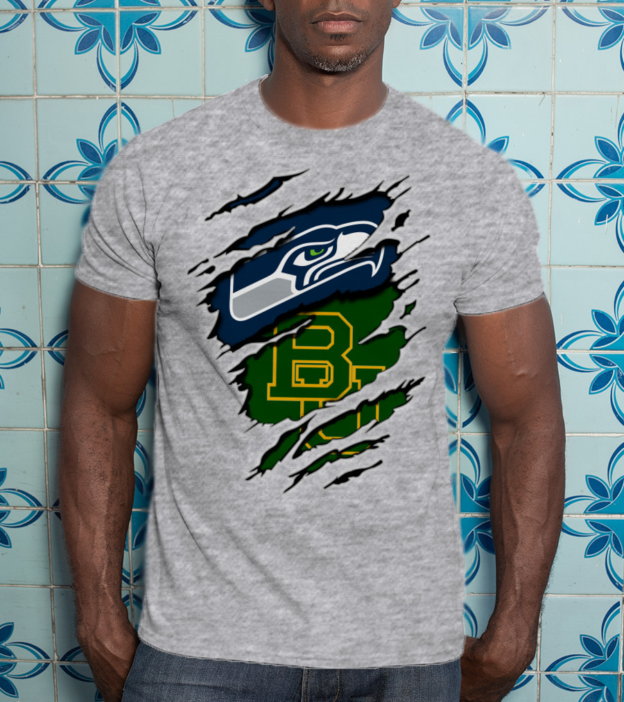 Seattle Seahawks Baylor Bears Fan Mashup T-Shirt