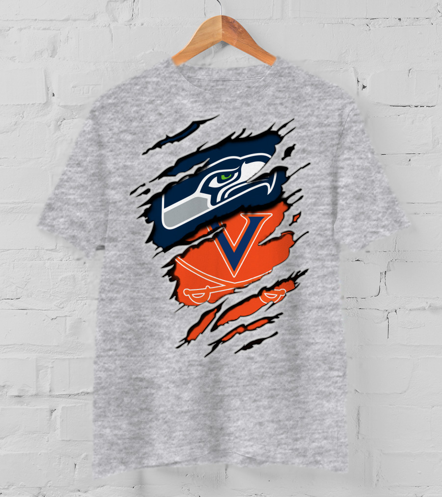 Seattle Seahawks Virginia Cavaliers Claw T-Shirt