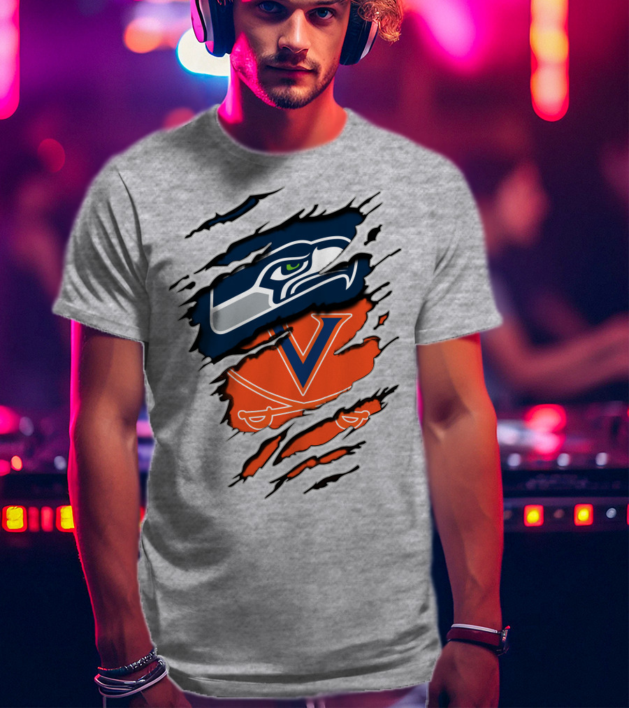 Seattle Seahawks Virginia Cavaliers Claw T-Shirt