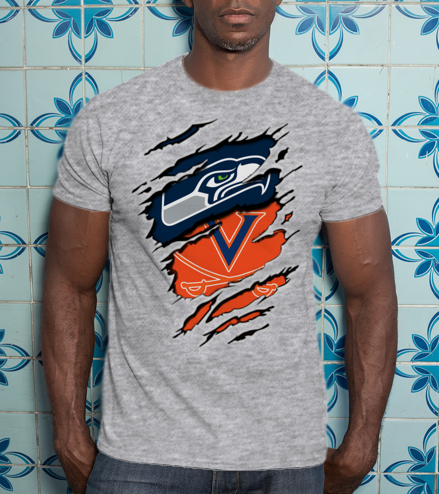 Seattle Seahawks Virginia Cavaliers Claw T-Shirt